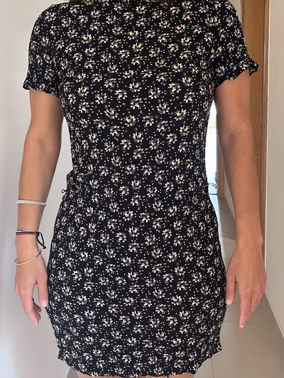 Black Floral Pattern Mini Dress by PROMOD — pre-loved on Thrifted.mt