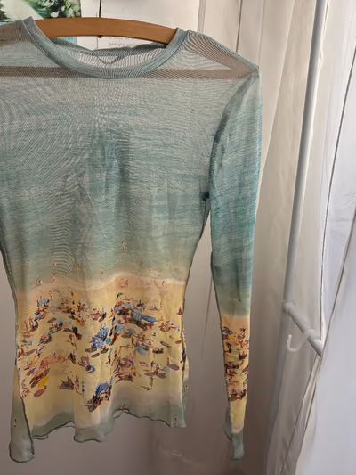 Zara Mesh Beach Print Top by Zara — pre-loved on Thrifted.mt