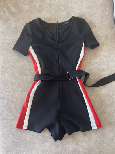 Tally Weijl black striped playsuit — pre-loved on Thrifted.mt