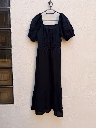 Lipsy Black Linen Blend Midi Dress by Lipsy — pre-loved on Thrifted.mt