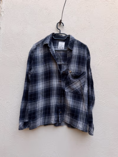 Blue Plaid Flannel Shirt by Pull&Bear — pre-loved on Thrifted.mt