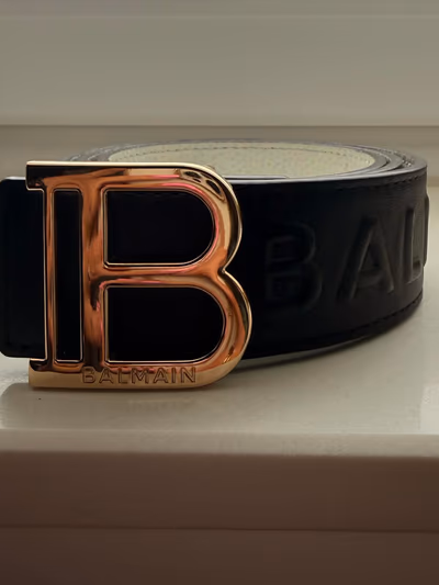 Balmain Logo Buckle Leather Belt by Balmain — pre-loved on Thrifted.mt