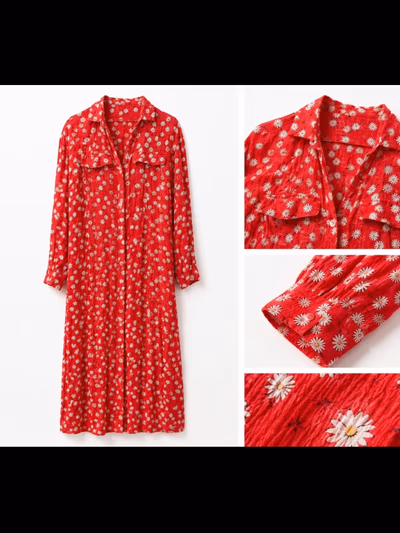 Maxi dress red daisy — pre-loved on Thrifted.mt