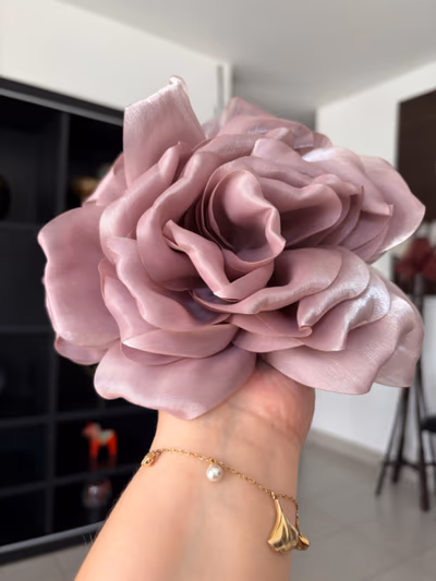 Large Satin Rose Hair Clip — pre-loved on Thrifted.mt