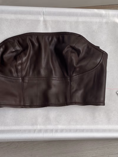 ASOS faux leather brown bustier by ASOS — pre-loved on Thrifted.mt