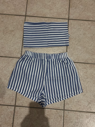 Blue Striped Two Piece Set by SHEIN — pre-loved on Thrifted.mt