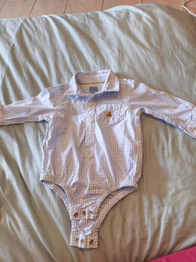 Baby Gap Checkered Shirt Bodysuit by Baby Gap — pre-loved on Thrifted.mt