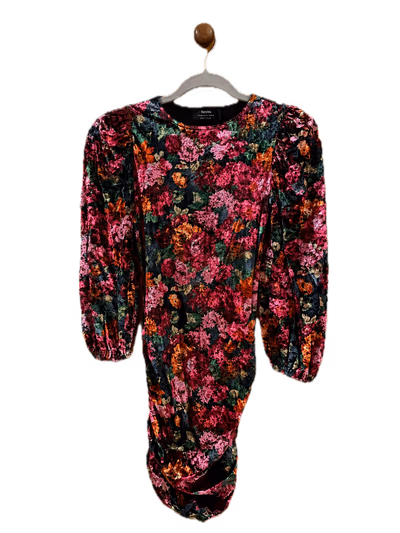 Floral Velvet Puff-Sleeve Dress by Bershka — pre-loved on Thrifted.mt