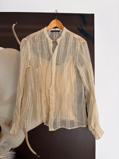 Ralph Lauren striped sheer blouse by Ralph Lauren — pre-loved on Thrifted.mt