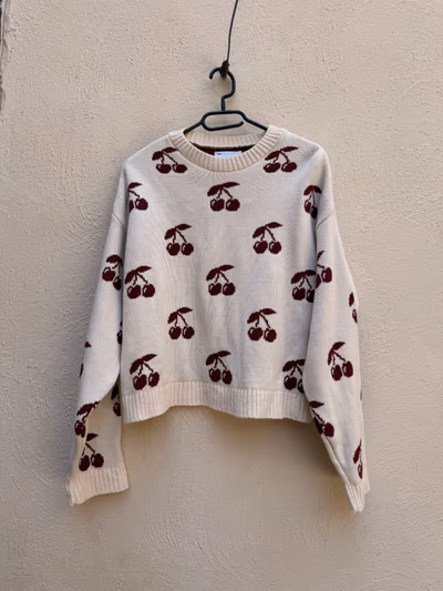 ASOS Design Cherry Knit Long Sleeve Jumper by ASOS DESIGN — pre-loved on Thrifted.mt