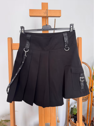 Killstar Black Pleated Mini Skirt by Killstar — pre-loved on Thrifted.mt