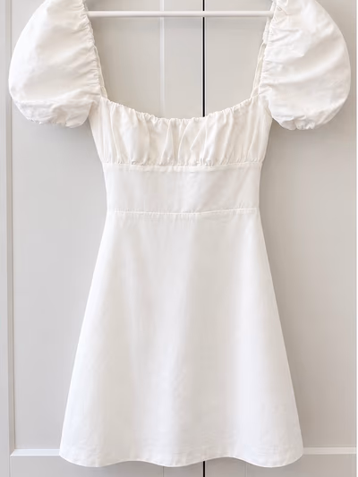 White Puff Sleeve Mini Dress by Zara — pre-loved on Thrifted.mt