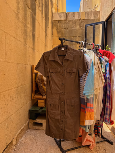 Vintage Camaïeu Brown Button-Up Shirt Dress by Camaïeu — pre-loved on Thrifted.mt