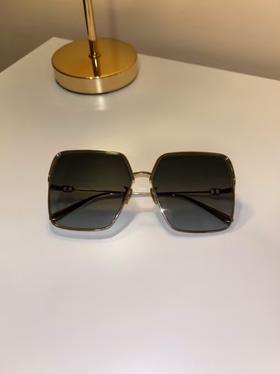 Dior Gold Square Sunglasses by Dior — pre-loved on Thrifted.mt