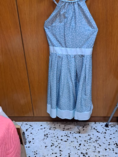 Promod Blue polka dot summer dress — pre-loved on Thrifted.mt