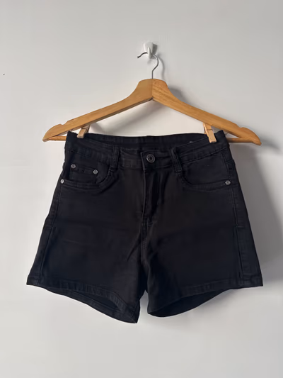 Black denim shorts — pre-loved on Thrifted.mt