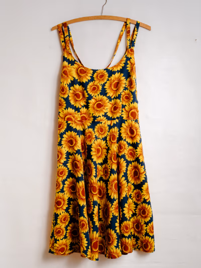 Sunflower Midi Pinafore Dress — pre-loved on Thrifted.mt