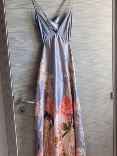 Floral satin maxi dress by Shein and Temu — pre-loved on Thrifted.mt