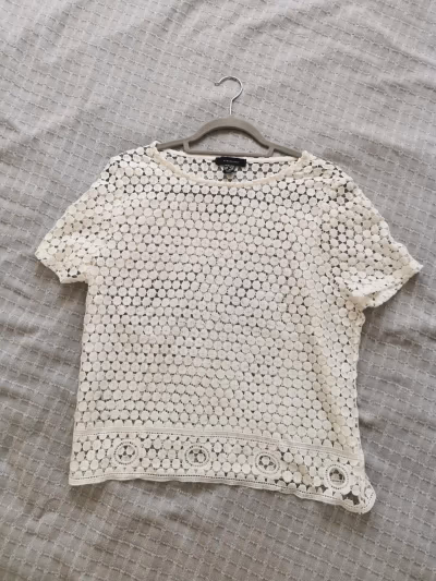 White Atmosphere Crochet Lace Top by Atmosphere — pre-loved on Thrifted.mt