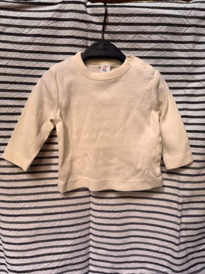 Cream Ribbed Long Sleeve Top by Topomini — pre-loved on Thrifted.mt