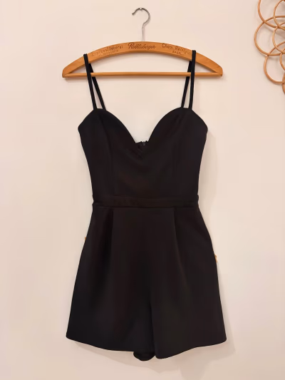 Black jumpsuit V-Neck - Bershka — pre-loved on Thrifted.mt