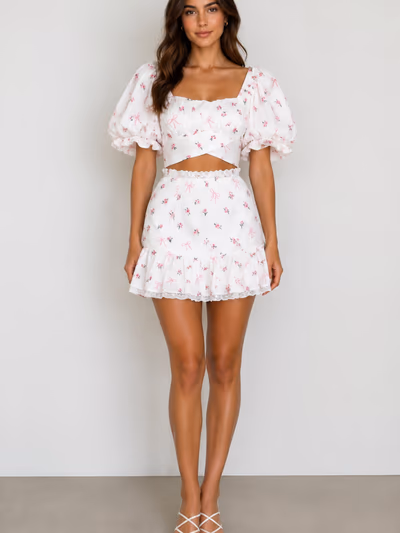 Floral Bow Print Co-ord Set — pre-loved on Thrifted.mt