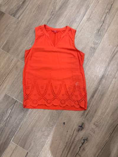 Orange Sleeveless Eyelet Lace Top by Next — pre-loved on Thrifted.mt