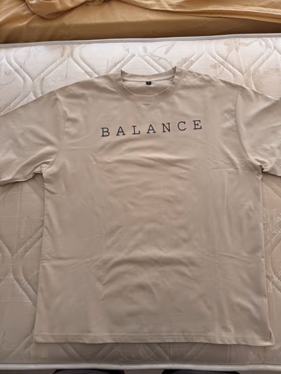 Beige Balance Graphic T-Shirt — pre-loved on Thrifted.mt