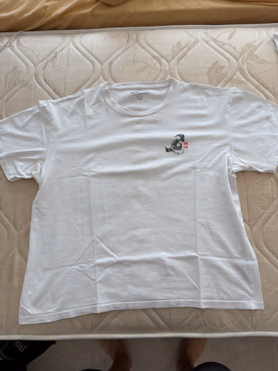 White Japanese Koi Print Tee by Jack&Jones — pre-loved on Thrifted.mt