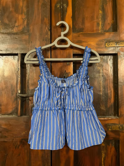 Blue and white striped top by Kiabi — pre-loved on Thrifted.mt