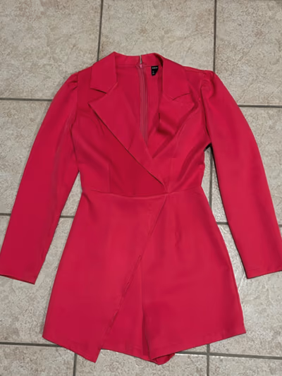 Pink Long Sleeve Blazer Playsuit by SHEIN — pre-loved on Thrifted.mt