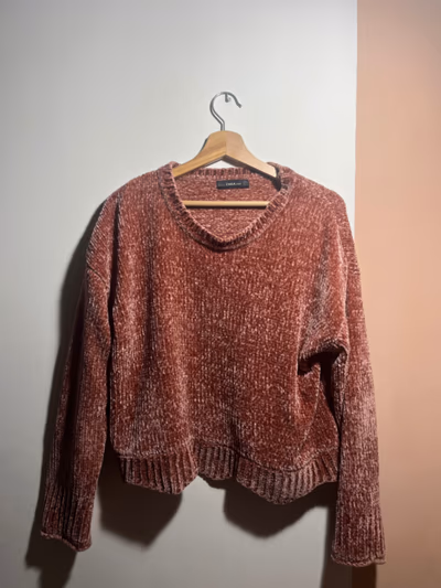 Zara Pink Chenille Knit Jumper by Zara — pre-loved on Thrifted.mt