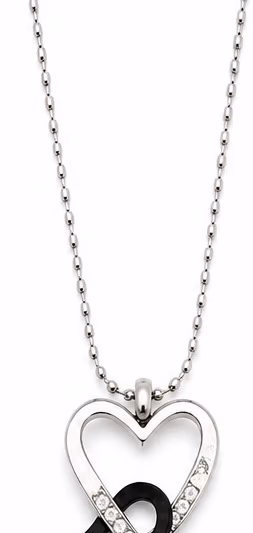 Double heart silver tone necklace — pre-loved on Thrifted.mt