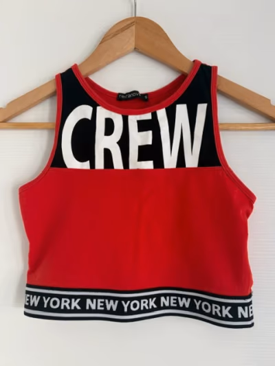 Red 'Crew' Crop Top by Terranova — pre-loved on Thrifted.mt