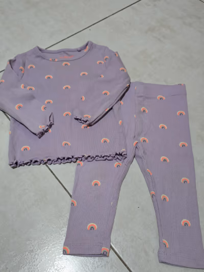 Next Rainbow Print Ribbed Pyjama Set by Next — pre-loved on Thrifted.mt