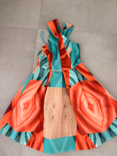 Vibrant Patterned Sleeveless Mini Dress by AQ/AQ — pre-loved on Thrifted.mt