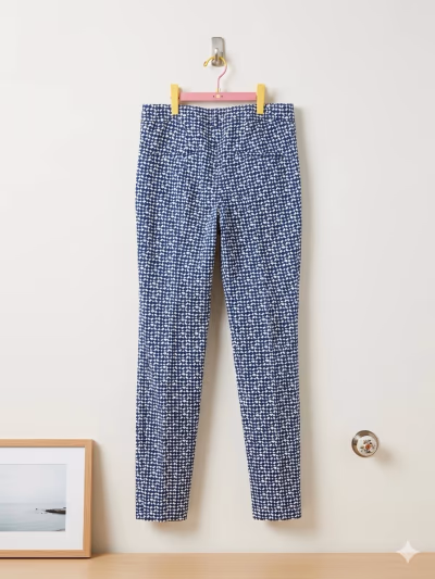 ZARA Patterned Slim Fit Trousers