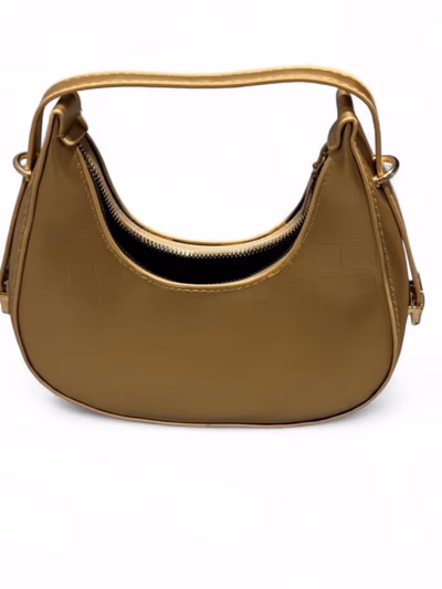 Borsa a tracolla con motivo a coccodrillo goffrato color cuoio — pre-loved on Thrifted.mt