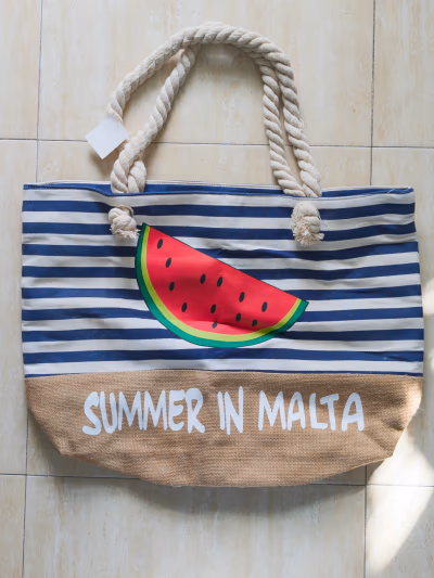 Striped Watermelon Beach Tote Bag — pre-loved on Thrifted.mt