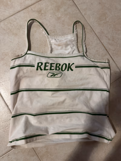 Reebok green stripe vest top by Reebok — pre-loved on Thrifted.mt