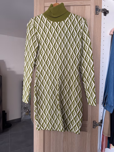 Elisabetta franchi Geometric Pattern Turtle Neck Dress — pre-loved on Thrifted.mt