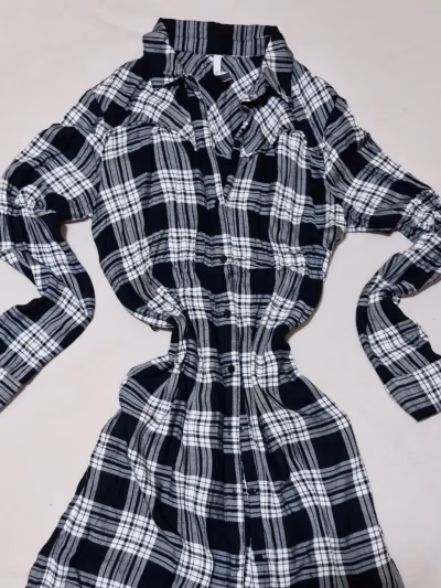 Pepe Jeans black and white check dress by Pepe Jeans — pre-loved on Thrifted.mt
