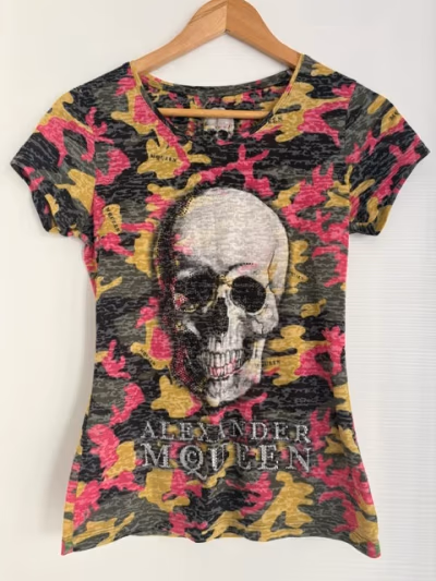 Camo Skull Print Graphic T-Shirt
