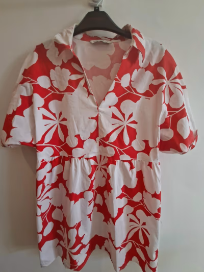 Red and white floral dress by LCW Casual — pre-loved on Thrifted.mt