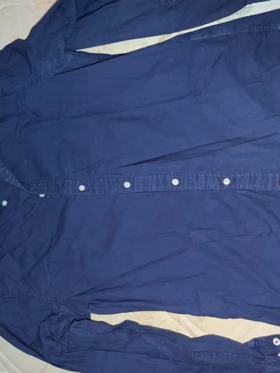 Classic Navy Button-Down Shirt by Tommy Hilfiger — pre-loved on Thrifted.mt
