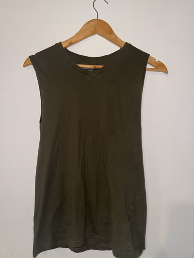 Olive Green Cotton Vest Top by Peacocks — pre-loved on Thrifted.mt
