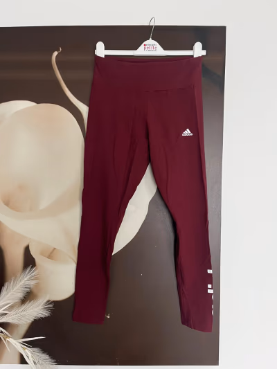 Adidas Burgundy Graphic Logo Leggings by adidas — pre-loved on Thrifted.mt