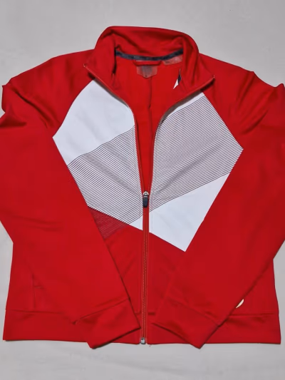 Red White Zip-Up Jacket by ASICS — pre-loved on Thrifted.mt