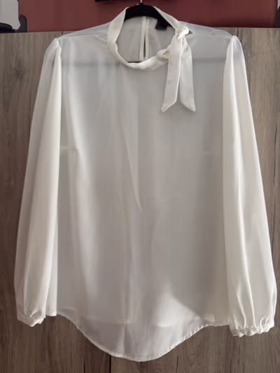 White Tie Neck Blouse by Be Yourself — pre-loved on Thrifted.mt
