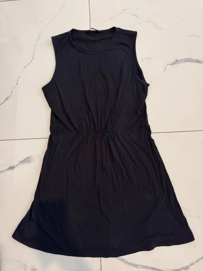 M&S Black Gathered Waist Dress by Marks and Spencer — pre-loved on Thrifted.mt